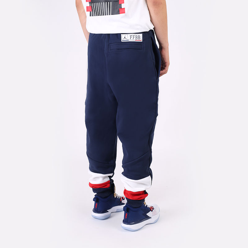 мужские синие брюки Jordan France Flight Fleece Trousers CT2190-419 - цена, описание, фото 5